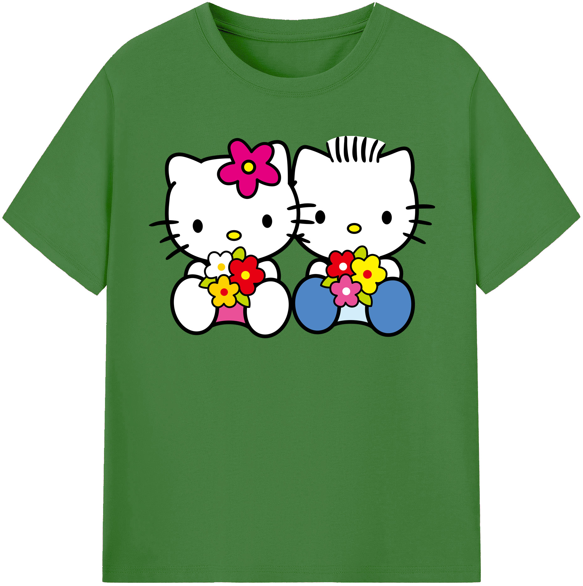 （画像用） Hello Kitty ハローキティ レディースカジュアルプリントTシャツ（綿100％）
